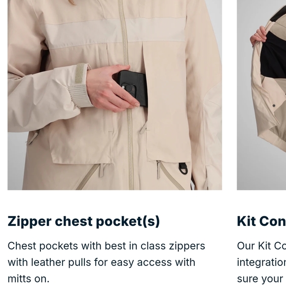 NEW! Obermeyer Oberreute Women's Ski Jacket in CEMENT, SIZE XS - Picture 11 of 16